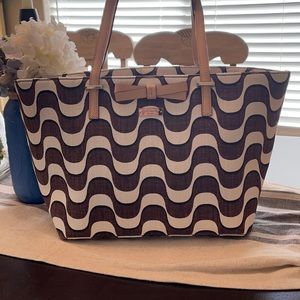 ♠️♠️ Kate Spade Tote | White & Brown Pattern | Nearly New Condition!